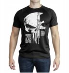 męska koszulka techniczna czarna punisher grot