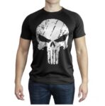 męska koszulka techniczna czarna punisher