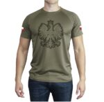 męska koszulka techniczna khaki orzeł Polska