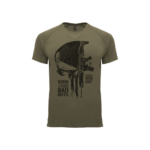 męska koszulka techniczna khaki punisher grot