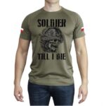męska koszulka techniczna khaki soldier till I die