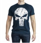 męska koszulka techniczna granatowa punisher dowolny nadruk