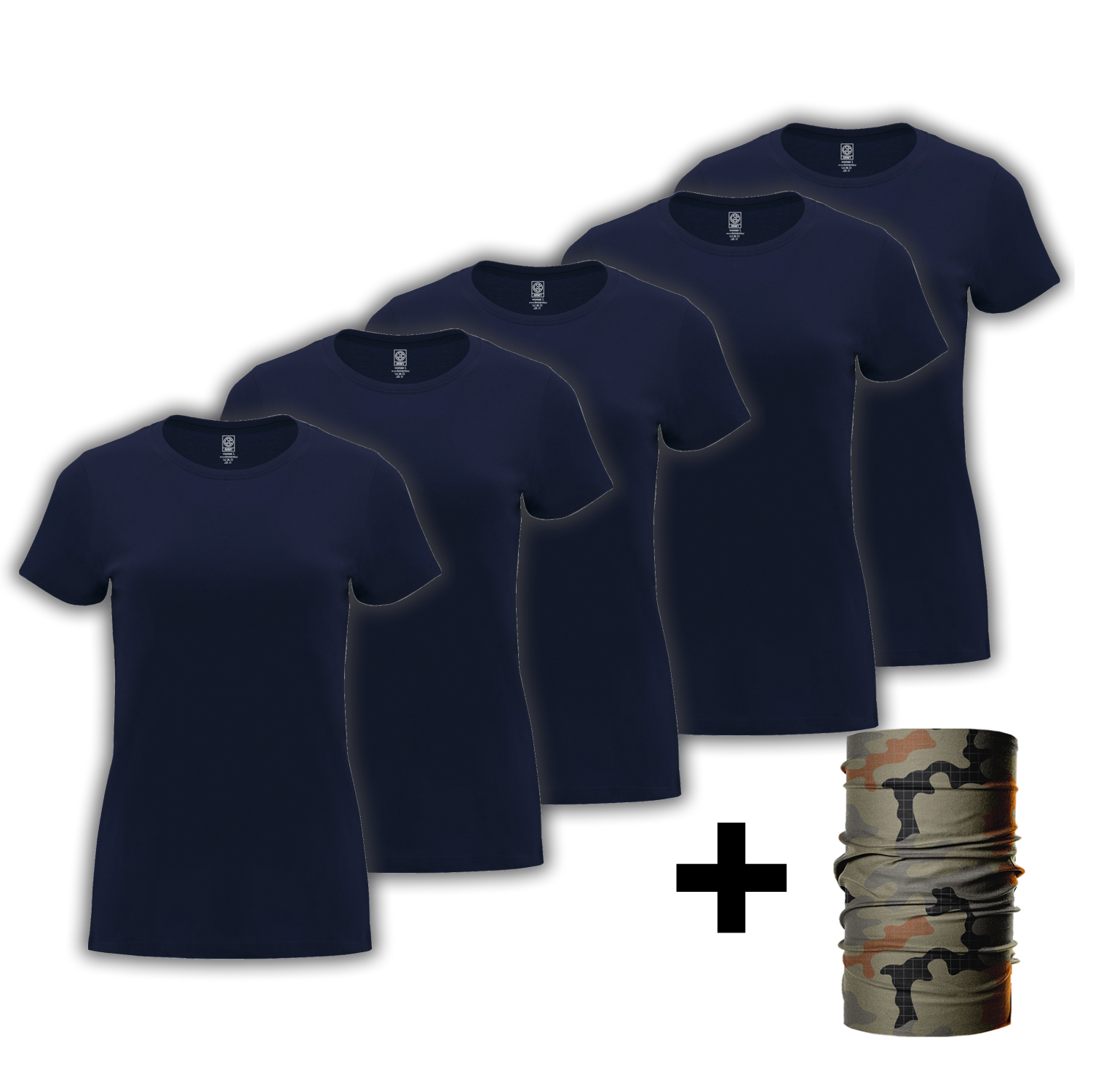 5 pak granatowe damskie gładkie