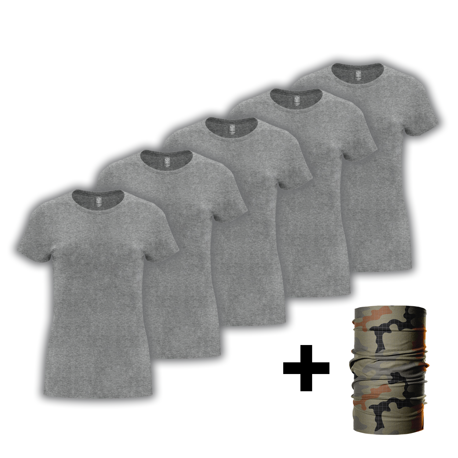 5 pak szare damskie gładkie