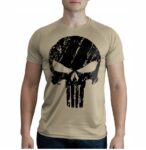 męska koszulka techniczna piaskowa punisher dowolny nadruk