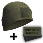 czapka termoaktywna patrolówka z rzepem khaki dowolny nadruk