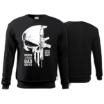 męska bluza bez kaptura czarna Punisher Grot