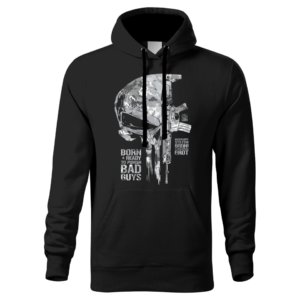 męska bluza z kapturem czarna Punisher Grot