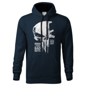 męska bluza z kapturem granatowa Punisher Grot