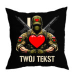 dowolny nadruk czarna poduszka wojskowa army