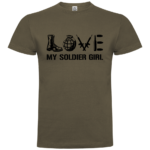 męska koszulka bawełniana khaki love my soldier girl