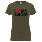 damska koszulka bawełniana khaki I love my soldier