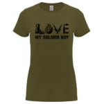 damska koszulka bawełniana khaki love my soldier boy