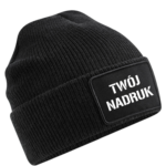 Czarna czapka patrolówka z rzepem dowolny nadruk ryby