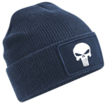 Granatowa czapka patrolówka z rzepem punisher