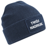 Granatowa czapka patrolówka z rzepem dowolny nadruk ryby