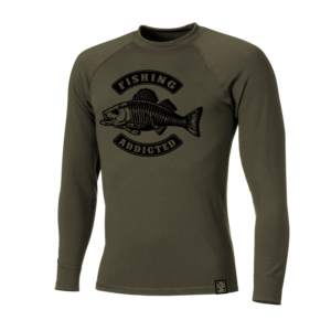 khaki męska bluza termoaktywna na ryby Fishing addicted