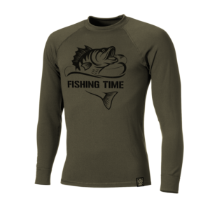 khaki męska bluza termoaktywna na ryby Fishing time